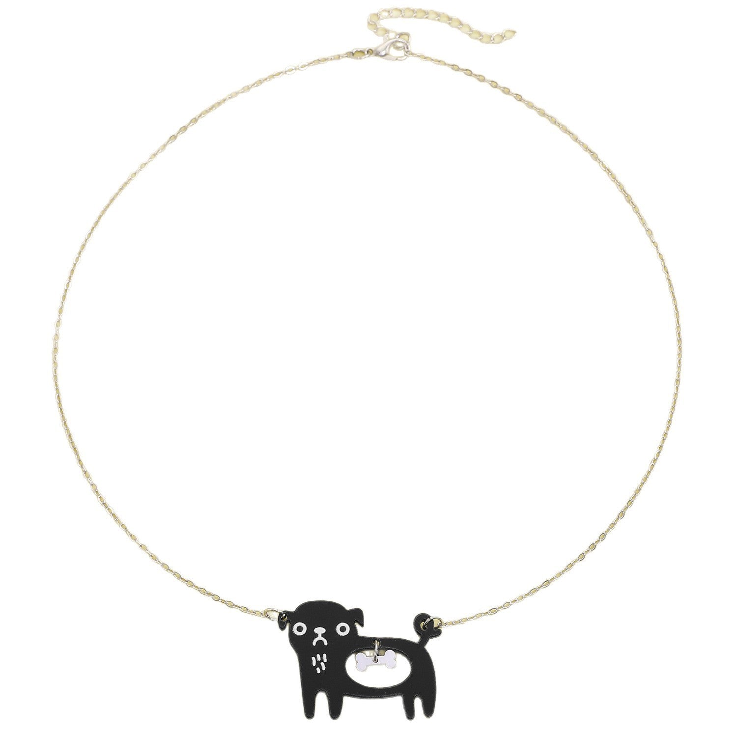 Cute Dog Cat Cartoon Necklace Ins Creative Collarbone Chain
