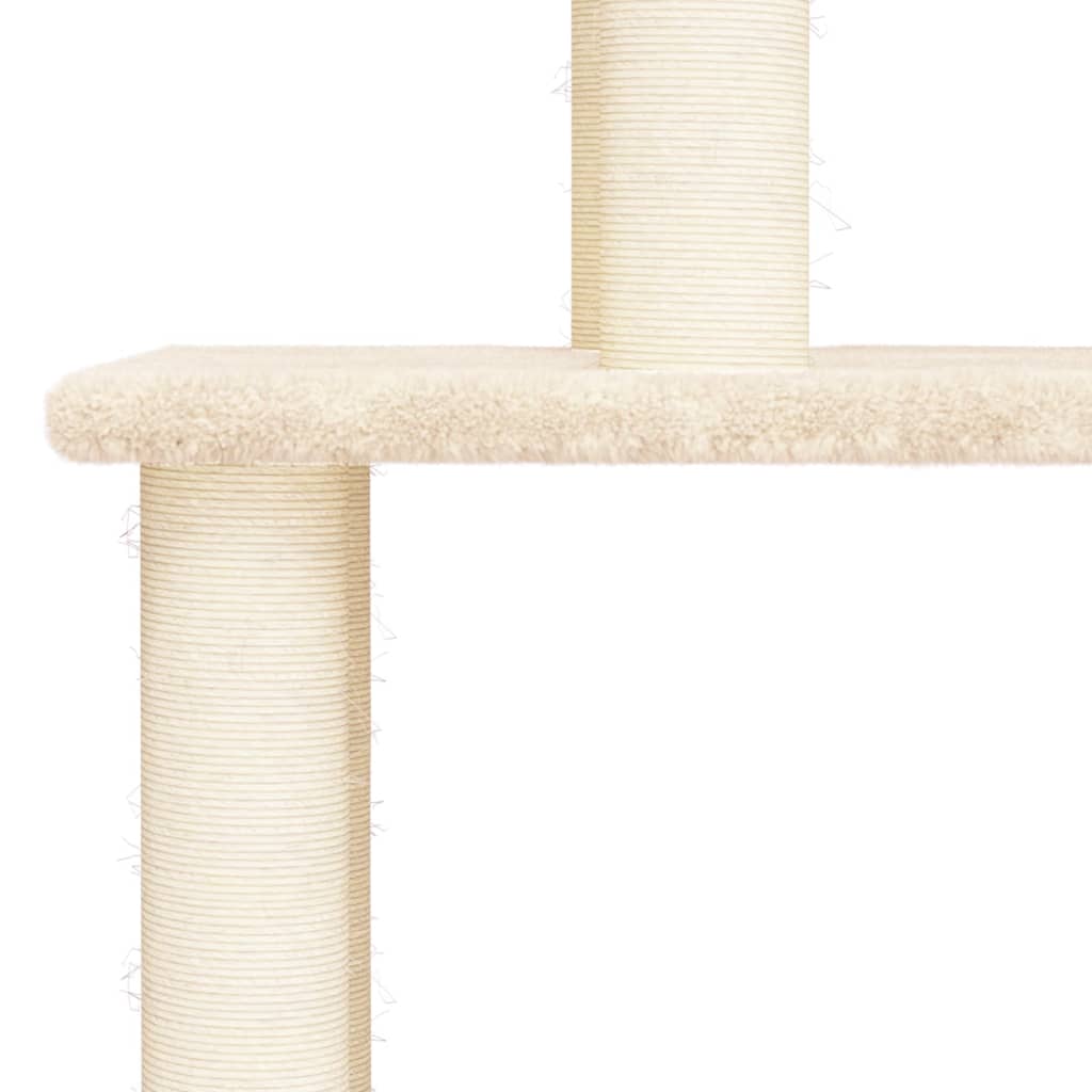 NNEVL Cat Tree with Sisal Scratching Posts Cream 149 cm