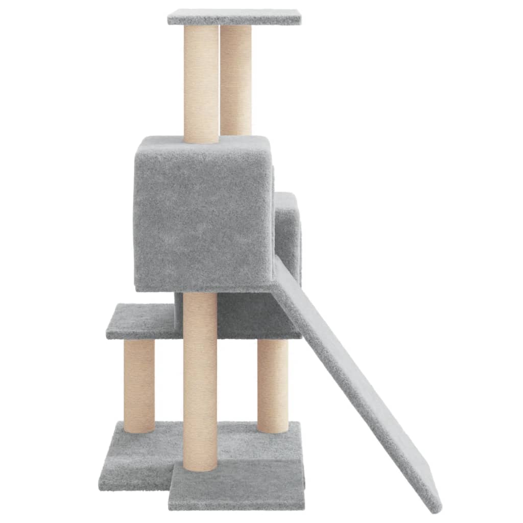 NNEVL Cat Tree with Sisal Scratching Posts Light Grey 82 cm