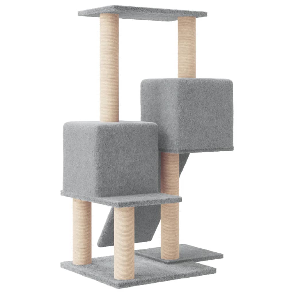 NNEVL Cat Tree with Sisal Scratching Posts Light Grey 82 cm