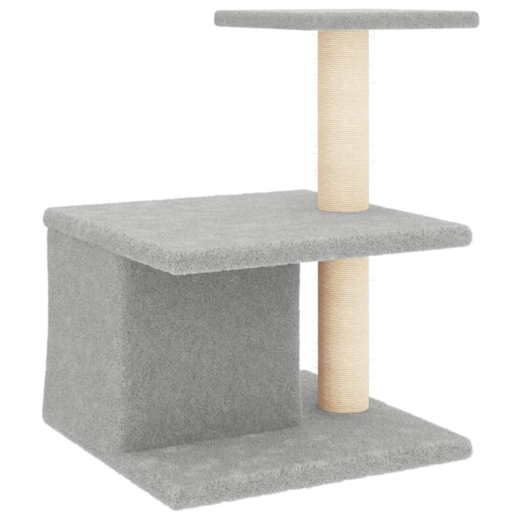 NNEVL Cat Tree with Sisal Scratching Posts Light Grey 48 cm
