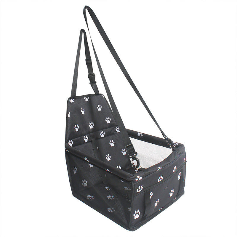 NNEDSZ Black footprints Portable Pet Car Seat for Dogs and Cats - Adjustable Car Seat Cover, Pet Travel Car Carrier with Safety Belt