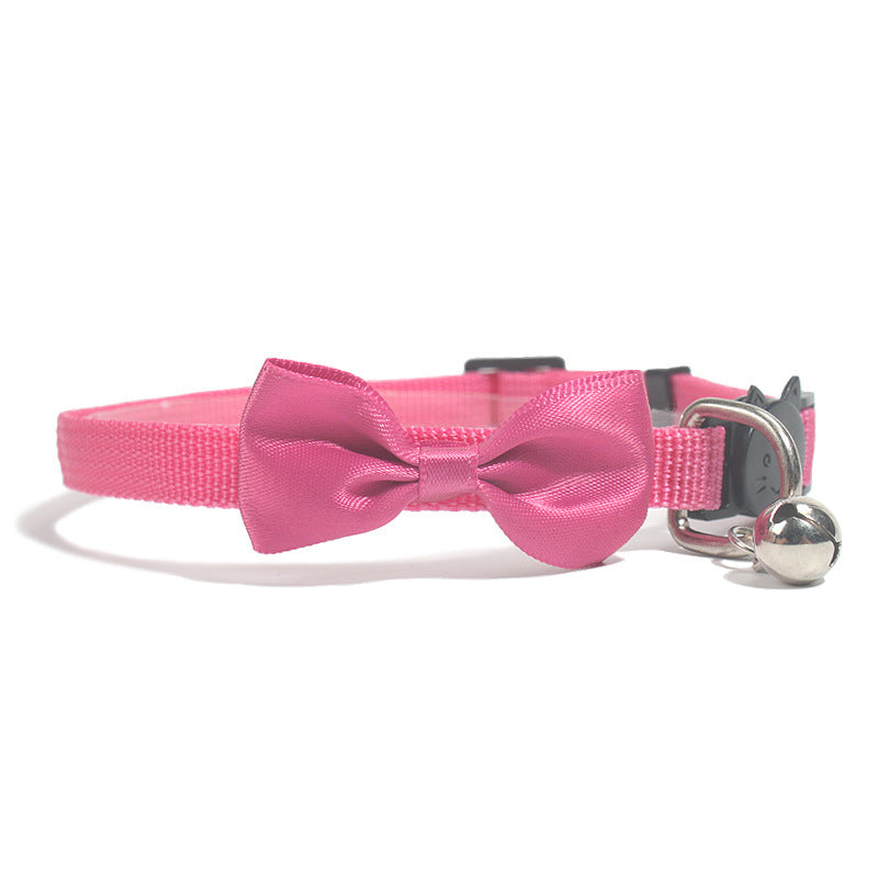 Pet Bow Collar Nylon Ribbon Multi-color Adjustable With Bell Pet Decorations