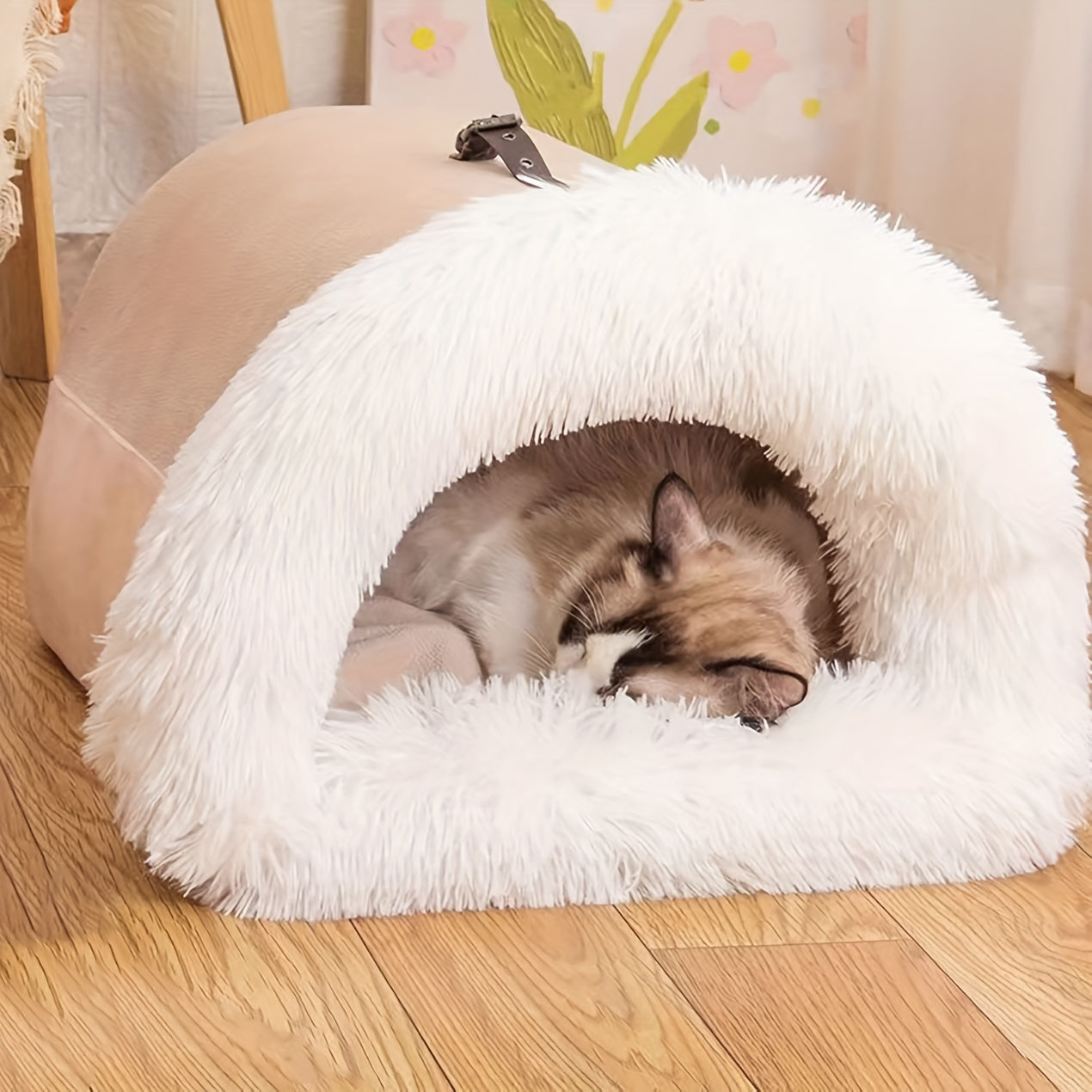 NNETM Warm Plush Cat Nest Bed for Winter Comfort