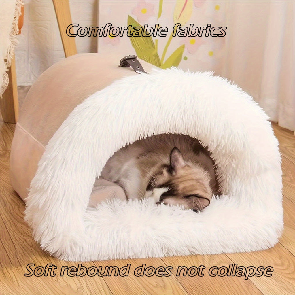 NNETM Warm Plush Cat Nest Bed for Winter Comfort